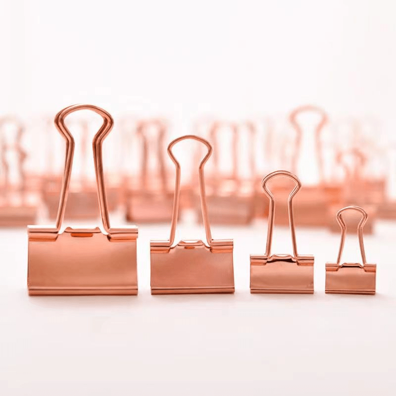 40pcs 19mm Rose Golden Binder Paper Clip Long Tail Clip Barrel Ticket