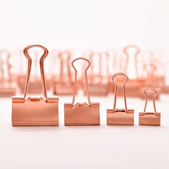 40pcs 19mm Rose Golden Binder Paper Clip Long Tail Clip Barrel Ticket
