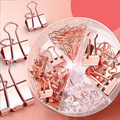 Durable Paper Clip Set for Documents 216 Pieces Pink Green Rose Golden