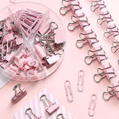 Durable Paper Clip Set for Documents 216 Pieces Pink Green Rose Golden