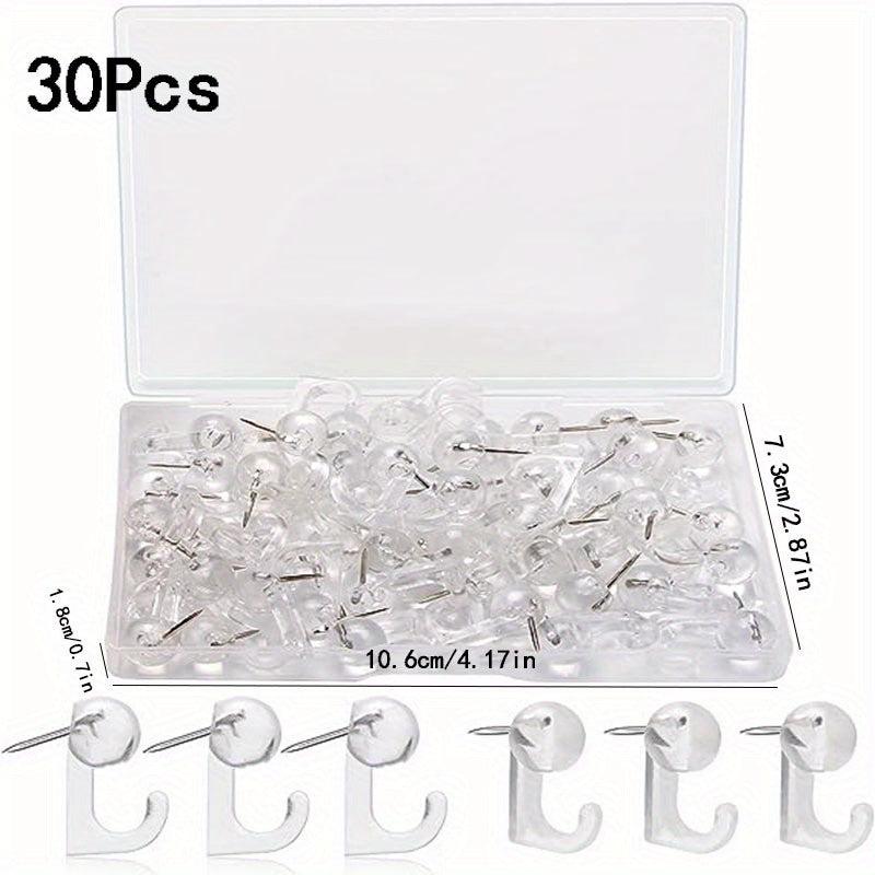 30pcs Plastic Thumb Hook Decorative Push Pins Cork Board Hook