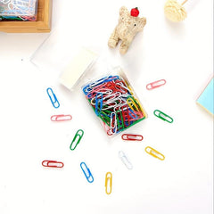 100pcs Mixed 28mm Paper Clip Metal Bookmark Bookcase Stationery School Office