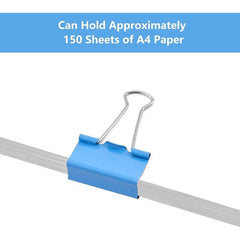 24pcs Binder Clips Large Small Paper Clamps Metal Office Supplies