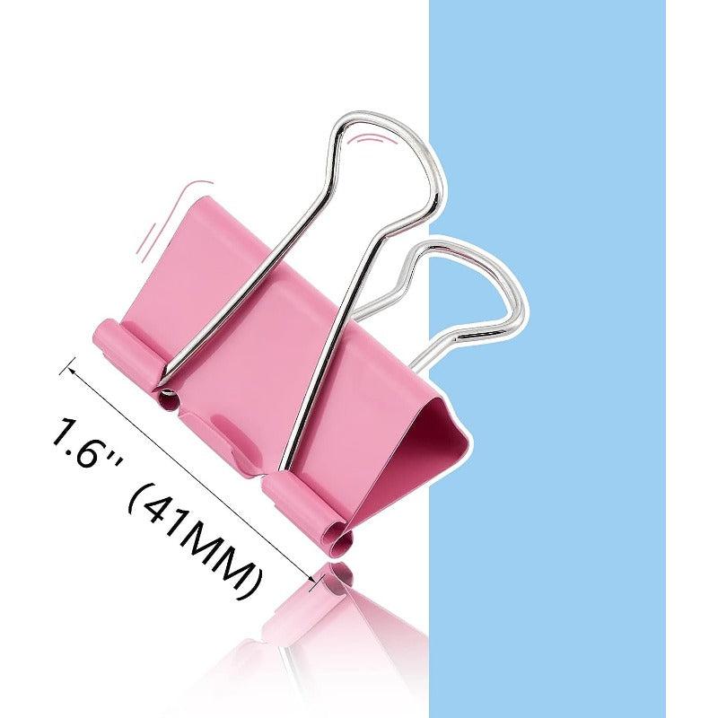 24pcs Binder Clips Large Small Paper Clamps Metal Office Supplies