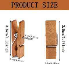 30pcs Brown Wooden Clips Push Pins