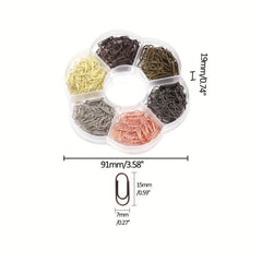 300 Mini Paper Clips in 6 Colors with Dispenser Holder
