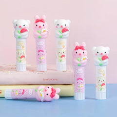2pcs Solid Glue Sticks Bear Rabbit Shape Students DIY Material Safe Non-toxic