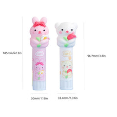 2pcs Solid Glue Sticks Bear Rabbit Shape Students DIY Material Safe Non-toxic