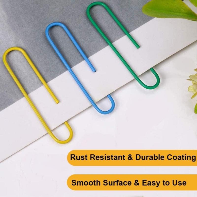 Colorful Paper Clips 450PCS Medium & Jumbo Sizes Durable Rustproof Coated
