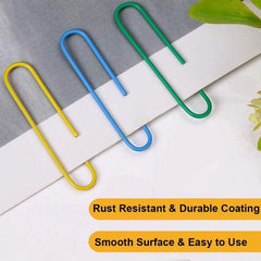 Colorful Paper Clips 450PCS Medium & Jumbo Sizes Durable Rustproof Coated