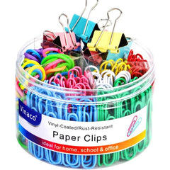 Colorful Paper Clips 450PCS Medium & Jumbo Sizes Durable Rustproof Coated