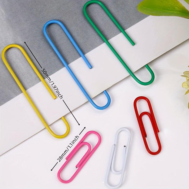 Colorful Paper Clips 450PCS Medium & Jumbo Sizes Durable Rustproof Coated