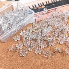 100pcs Plum Blossom Nails Transparent Flower Nails Photo Wall Decoration