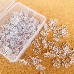 100pcs Plum Blossom Nails Transparent Flower Nails Photo Wall Decoration