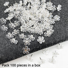100pcs Plum Blossom Nails Transparent Flower Nails Photo Wall Decoration