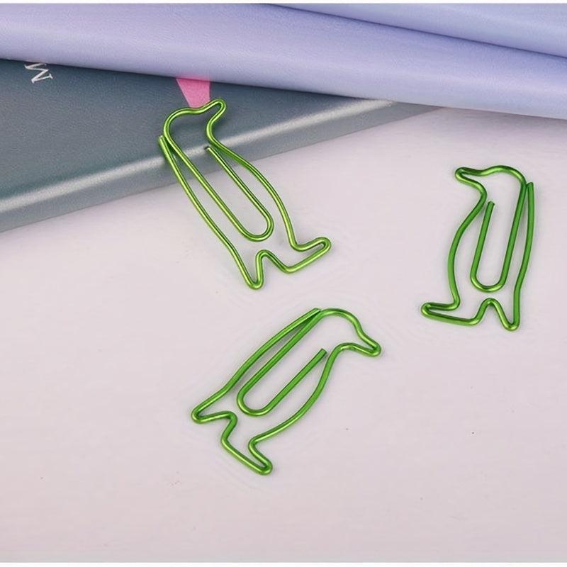 20pcs Penguin & Dolphin Paper Clips Animal Bookmarks Office School Clip