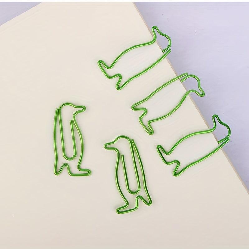 20pcs Penguin & Dolphin Paper Clips Animal Bookmarks Office School Clip