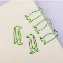 20pcs Penguin & Dolphin Paper Clips Animal Bookmarks Office School Clip