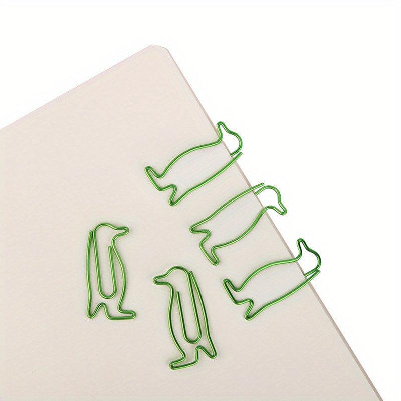 20pcs Penguin & Dolphin Paper Clips Animal Bookmarks Office School Clip