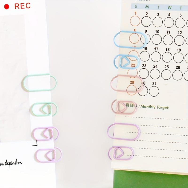 144pcs Heart-shaped Paper Clips Bookmarks for Wedding Party Decorations