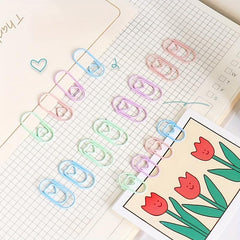 144pcs Heart-shaped Paper Clips Bookmarks for Wedding Party Decorations