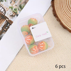 8pcs Orange Cork Nails Creative Picture Nails Kindergarten Hook Big Head Nails