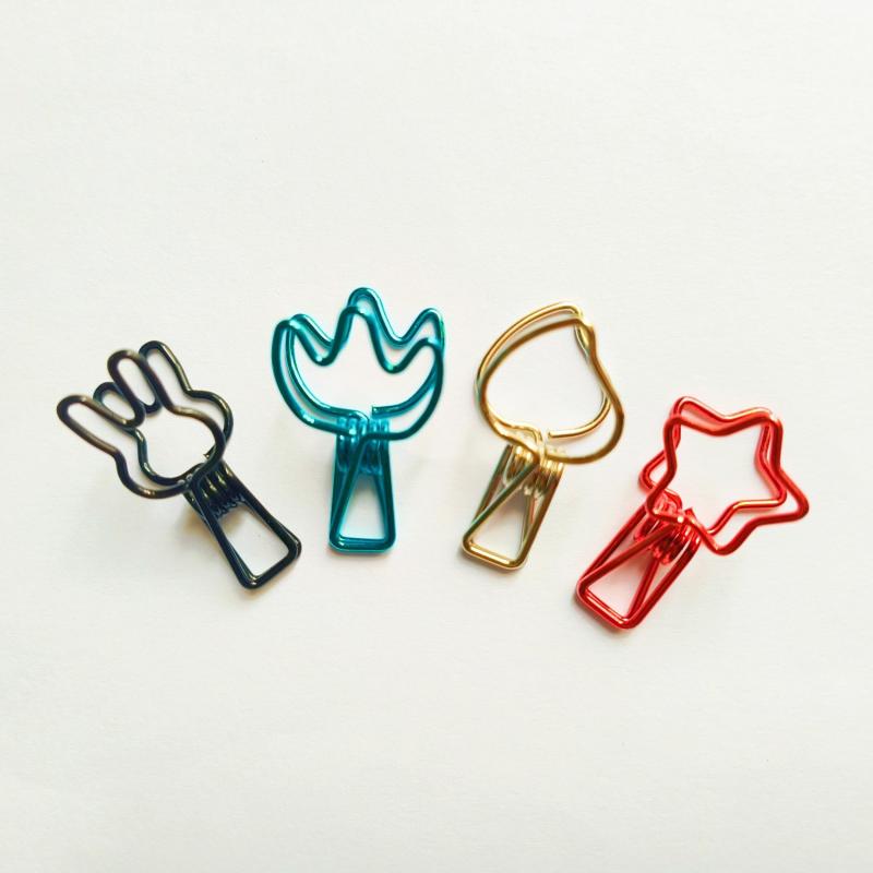 12pcs Mixed Hollow Out Clips Paper Clamps Assorted Sizes Metal Paper Binder Clip