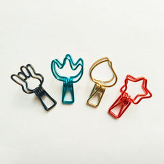 12pcs Mixed Hollow Out Clips Paper Clamps Assorted Sizes Metal Paper Binder Clip