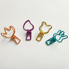 12pcs Mixed Hollow Out Clips Paper Clamps Assorted Sizes Metal Paper Binder Clip