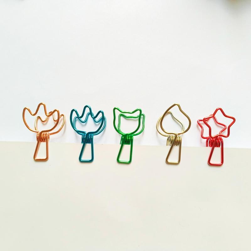 12pcs Mixed Hollow Out Clips Paper Clamps Assorted Sizes Metal Paper Binder Clip