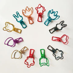 12pcs Mixed Hollow Out Clips Paper Clamps Assorted Sizes Metal Paper Binder Clip