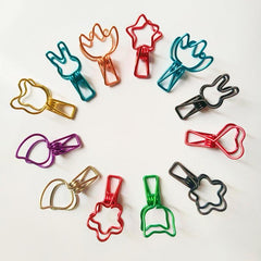 12pcs Mixed Hollow Out Clips Paper Clamps Assorted Sizes Metal Paper Binder Clip