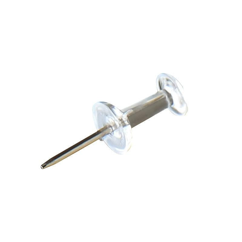 200 Clear Plastic Tips Push Pins with Steel Tips