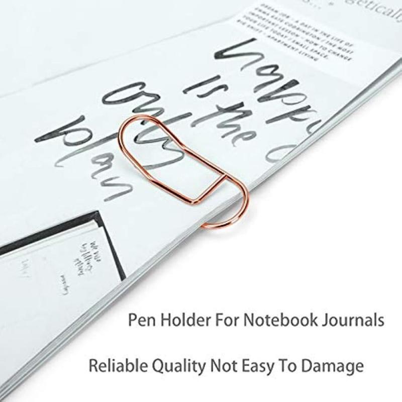 Stainless Steel Pen Clips Paper Clip Holder 10pcs Rose Golden