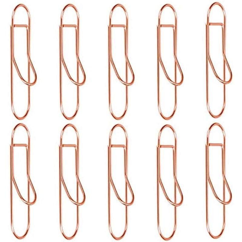 Stainless Steel Pen Clips Paper Clip Holder 10pcs Rose Golden