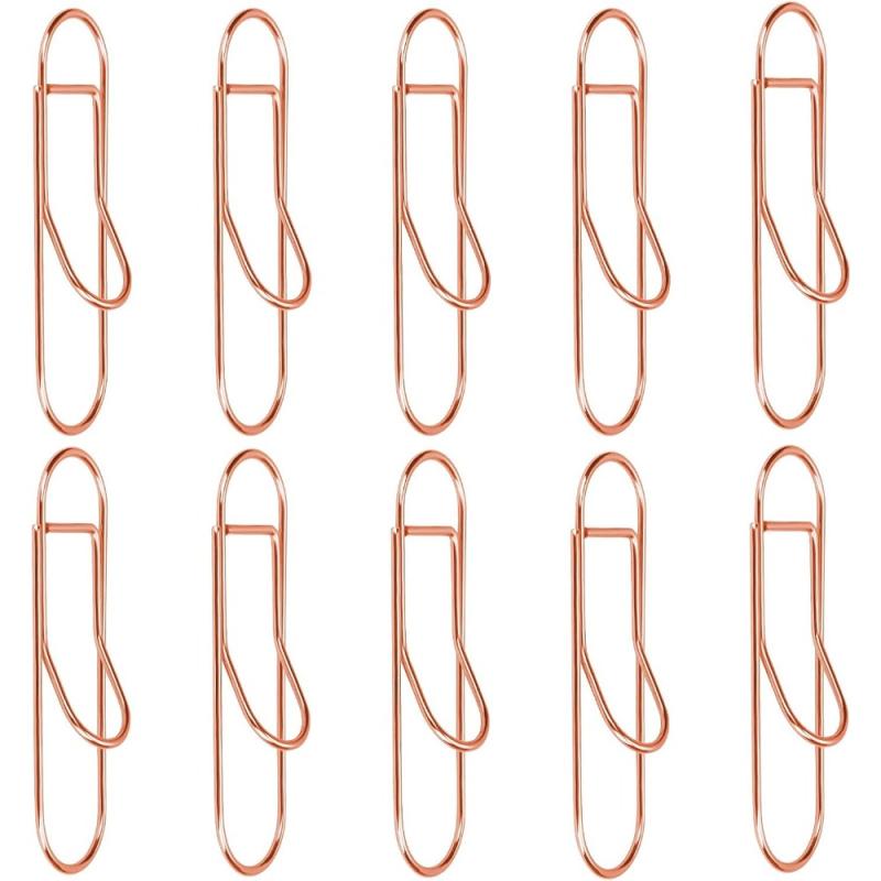 Stainless Steel Pen Clips Paper Clip Holder 10pcs Rose Golden