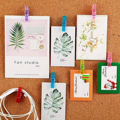 30 Colorful Push Pin Clips for Bulletin Board - Plastic Tacks
