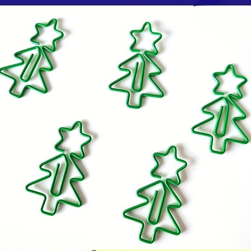 10pcs Christmas Tree Metal Paper Clips Office Supplies
