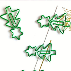 10pcs Christmas Tree Metal Paper Clips Office Supplies