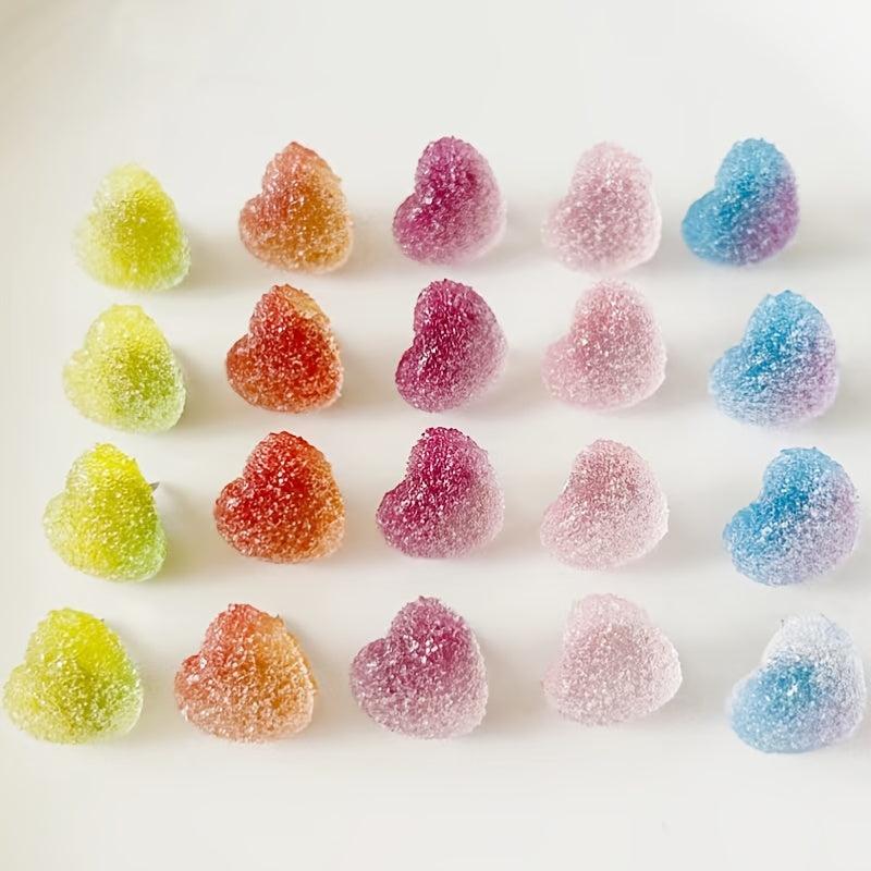 10pcs Gradient Candy Heart Thumbtacks for Bulletin Boards and Photos