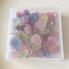 10pcs Gradient Candy Heart Thumbtacks for Bulletin Boards and Photos