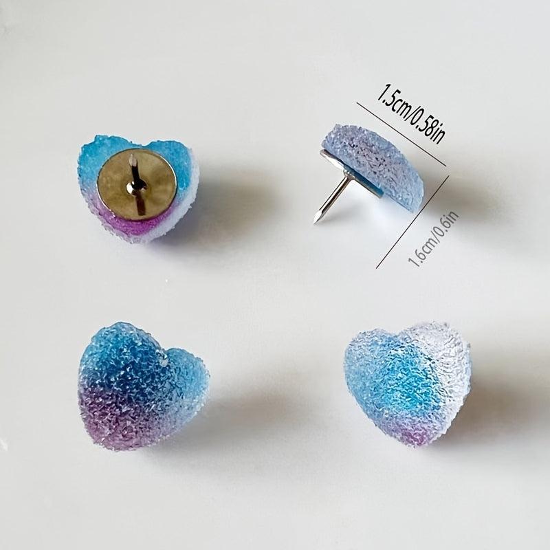 10pcs Gradient Candy Heart Thumbtacks for Bulletin Boards and Photos