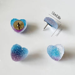 10pcs Gradient Candy Heart Thumbtacks for Bulletin Boards and Photos