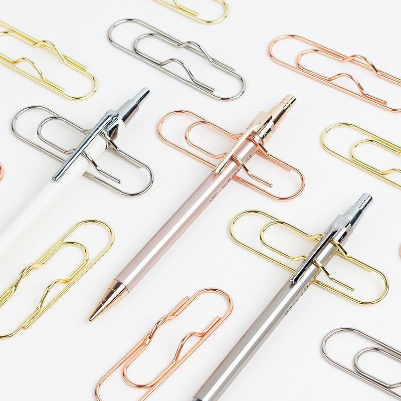 20pcs Purpose Paper Clips Pen Holder Clips Notebook Pin For Journal