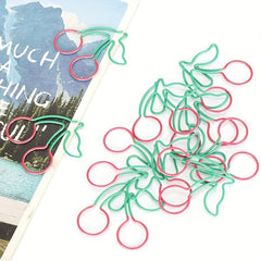 12pcs Cherry Shape Paper Clips Cute Fruit Shaped Funny Paper Clip