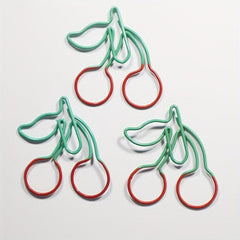 12pcs Cherry Shape Paper Clips Cute Fruit Shaped Funny Paper Clip