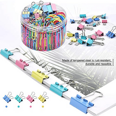 300pcs Colored Office Clips Set, Paper Clips & Binder Clips