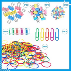 300pcs Colored Office Clips Set, Paper Clips & Binder Clips