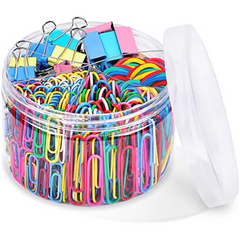 300pcs Colored Office Clips Set, Paper Clips & Binder Clips