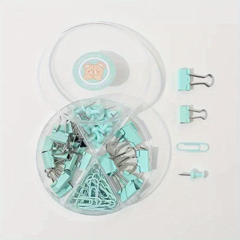 Paper Clip Dovetail Clip Thumbtack Set School Office Supplies